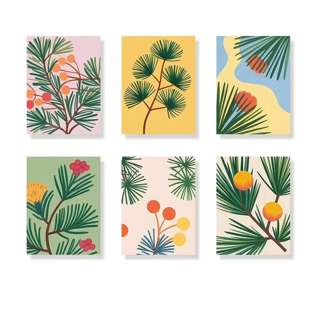 Dipingi con i numeri - 6 mini dipinti | Set di fiori di ciliegio