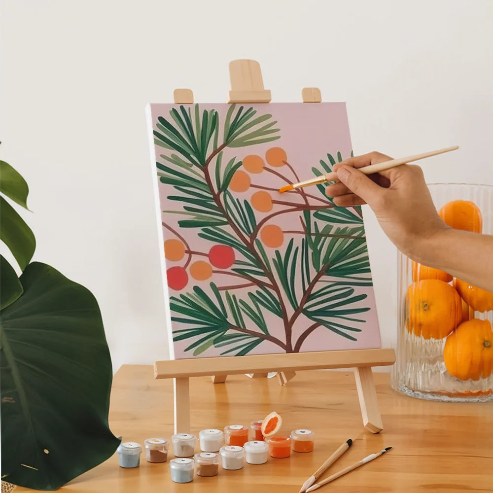 Dipingi con i numeri - 6 mini dipinti | Set di fiori di ciliegio