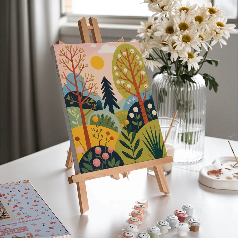 Dipingi con i numeri - 6 mini dipinti | Set di fiori di ciliegio