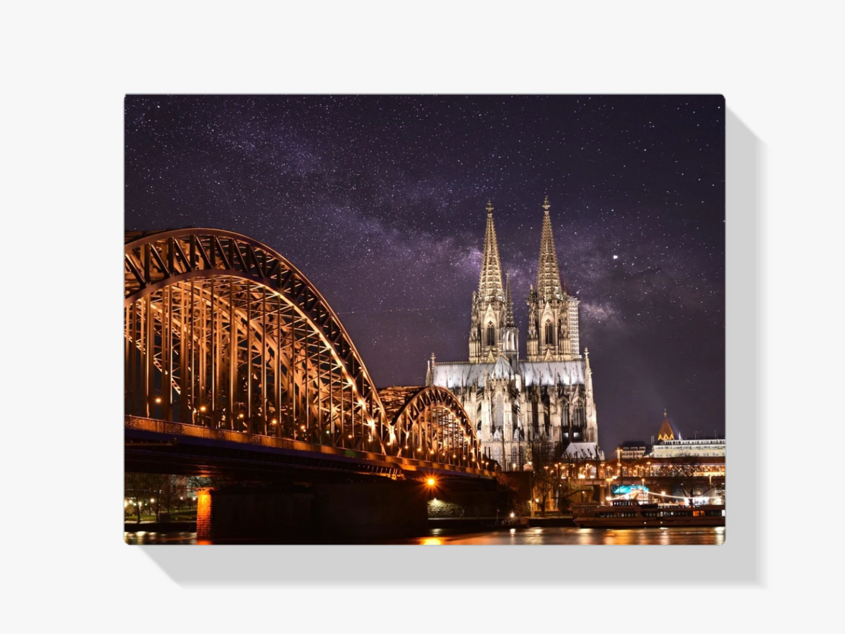 Kölner Dom bei Nacht - Malen nach Zahlen