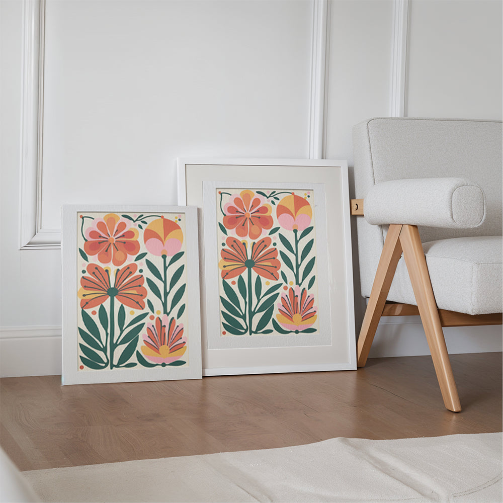 Dipingi con i numeri - 6 mini dipinti | Set di fiori bohémien