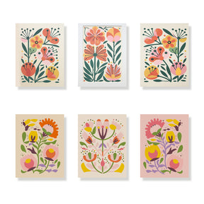 Dipingi con i numeri - 6 mini dipinti | Set di fiori bohémien