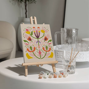 Dipingi con i numeri - 6 mini dipinti | Set di fiori bohémien