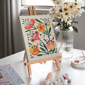 Dipingi con i numeri - 6 mini dipinti | Set di fiori bohémien