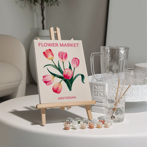 Dipingi con i numeri - 6 mini dipinti | Set Think Pink