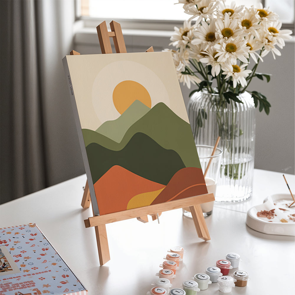 Dipingi con i numeri - 6 mini dipinti | Set moderno nei toni della terra