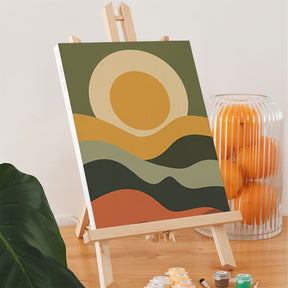 Dipingi con i numeri - 6 mini dipinti | Set moderno nei toni della terra