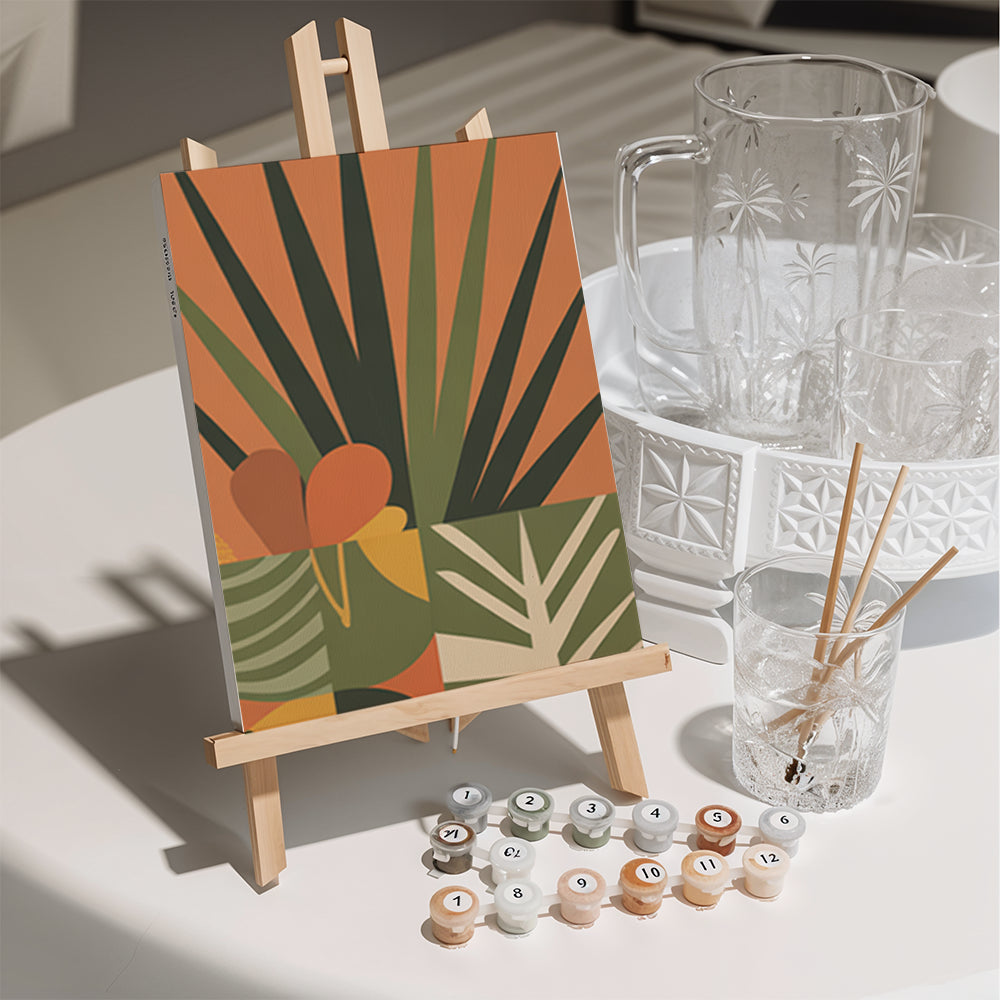 Dipingi con i numeri - 6 mini dipinti | Set moderno nei toni della terra