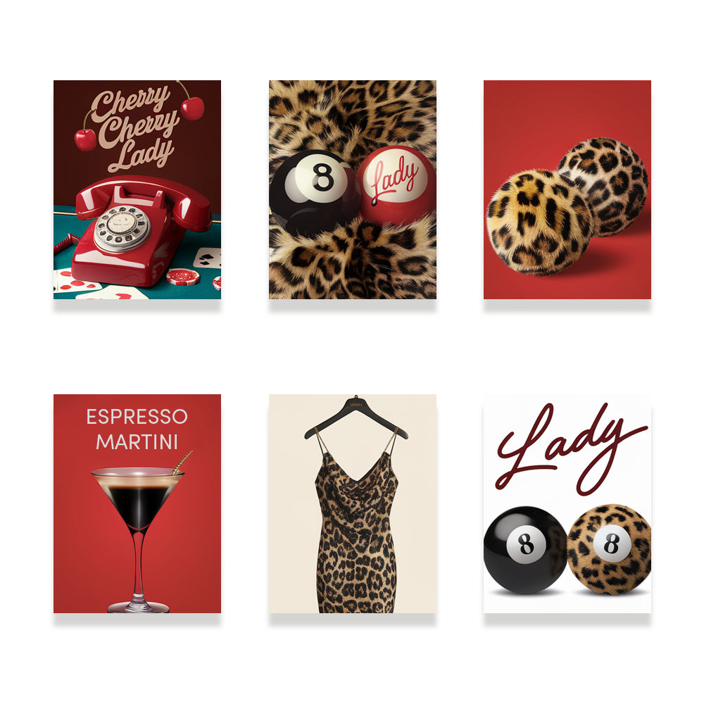 Malen nach Zahlen &#8211; 6 Mini-Gemälde Lady Luck Edition-Set-1