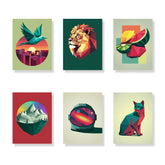 Malen nach Zahlen &#8211; 6 Mini-Gemälde Polygon Poster Kunstset-Set (1)