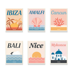 

dipingere con i numeri - 6 mini dipinti | set poster viaggio