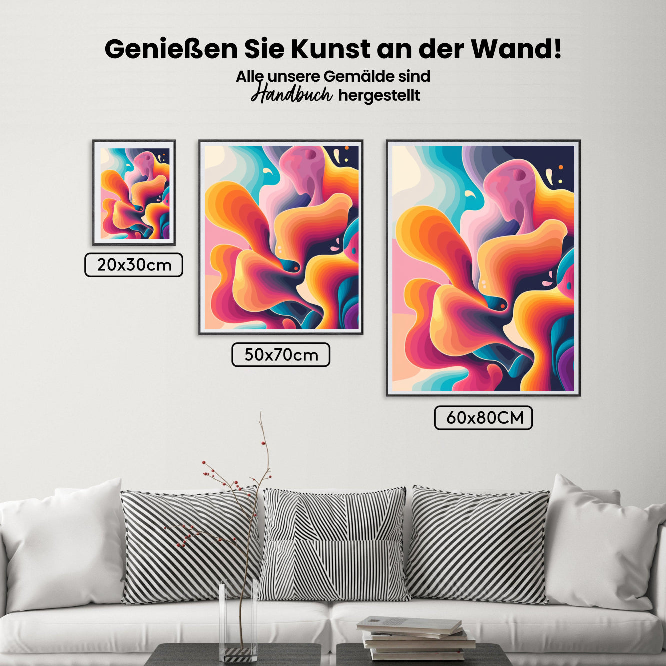 Dipingi con i numeri - Schizzi di colore astratti con forme fluide