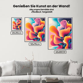 Dipingi con i numeri - Schizzi di colore astratti con forme fluide