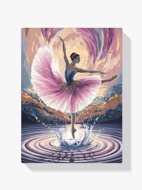 Dipingi con i numeri - Ballerina che balla sull'acqua con schizzi V1
