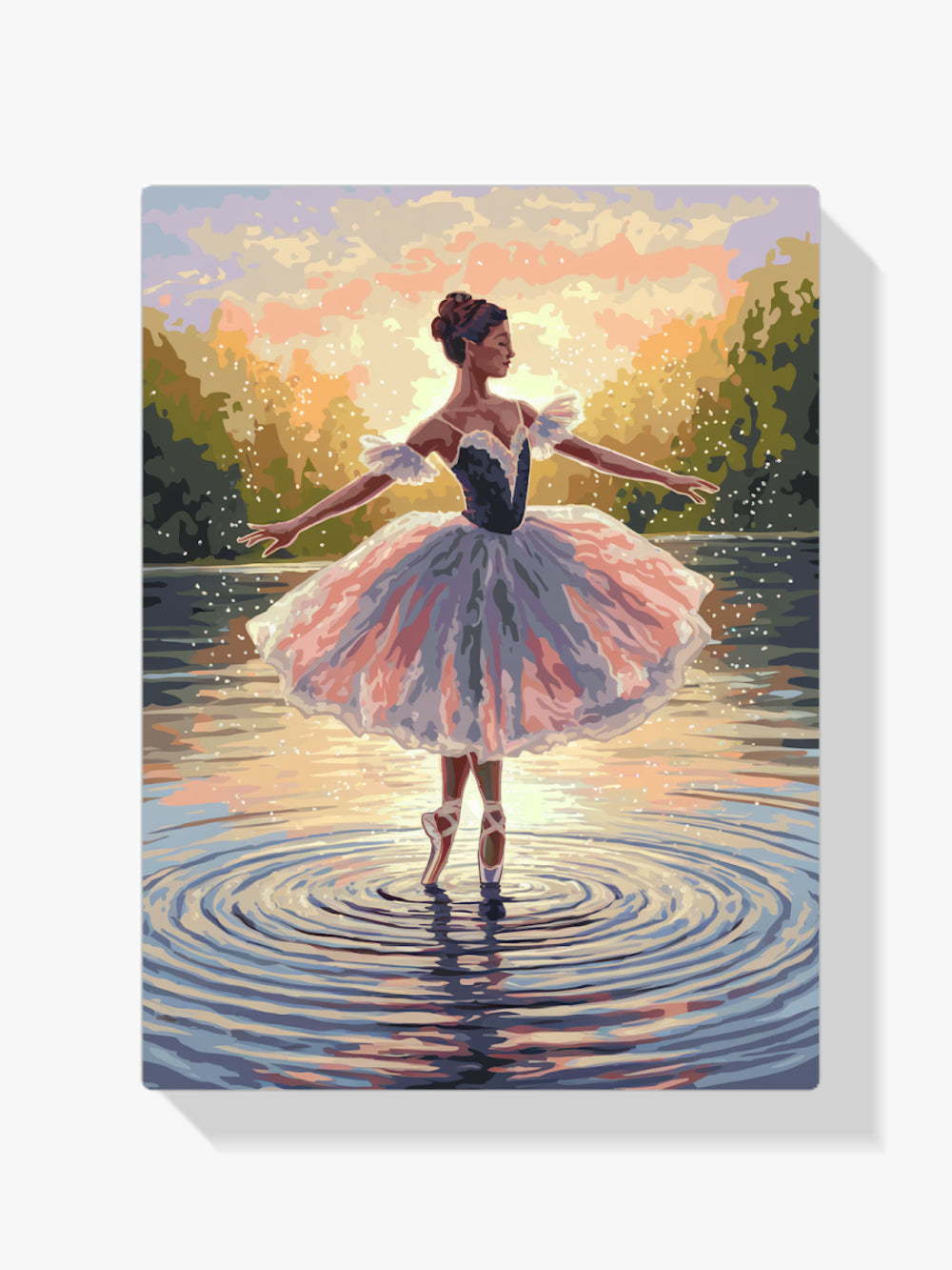Dipingi con i numeri - Ballerina che balla sull'acqua con schizzi V2
