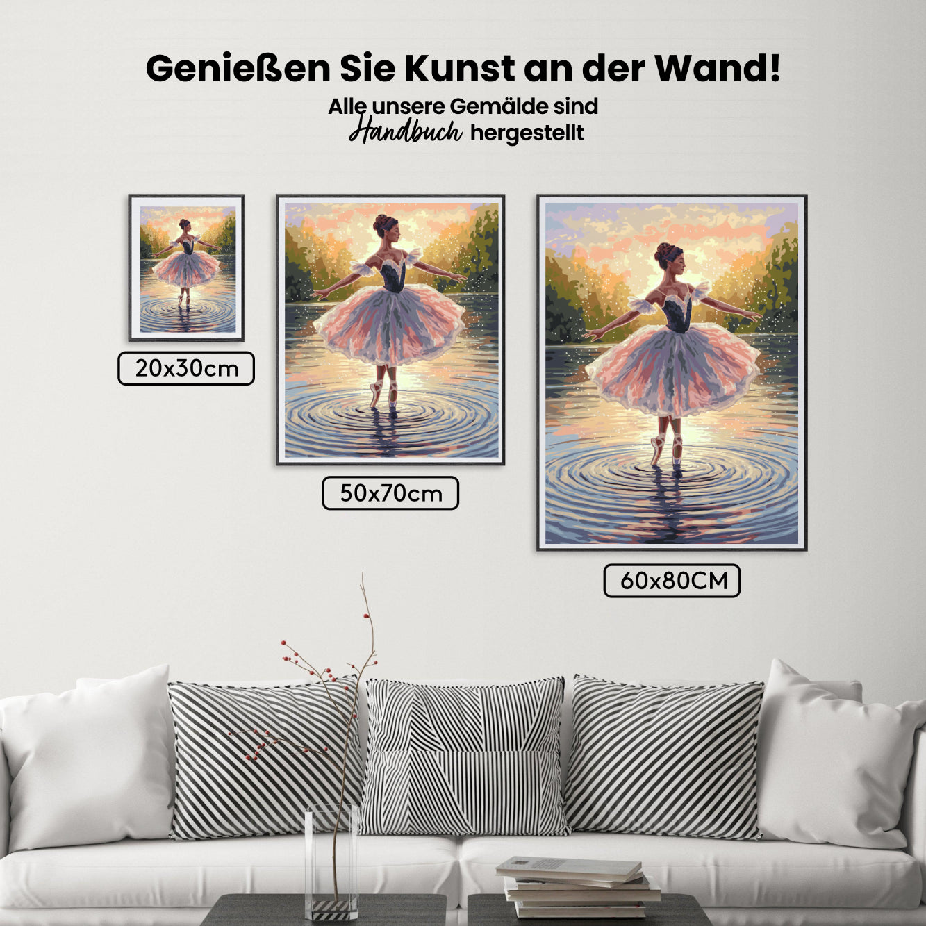 Dipingi con i numeri - Ballerina che balla sull'acqua con schizzi V2