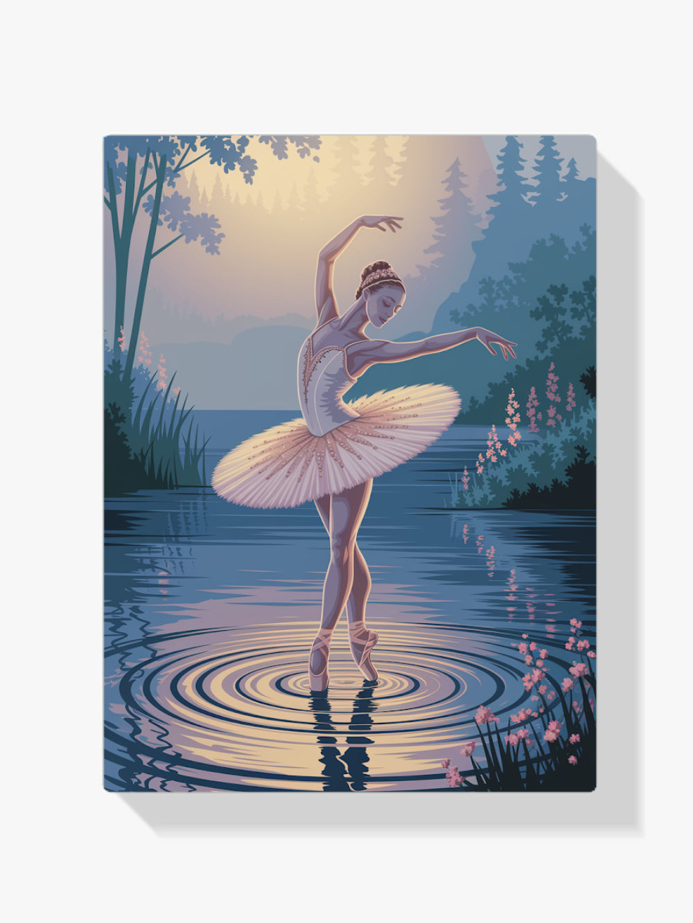 Dipingi con i numeri - Ballerina che balla sull'acqua con schizzi V3