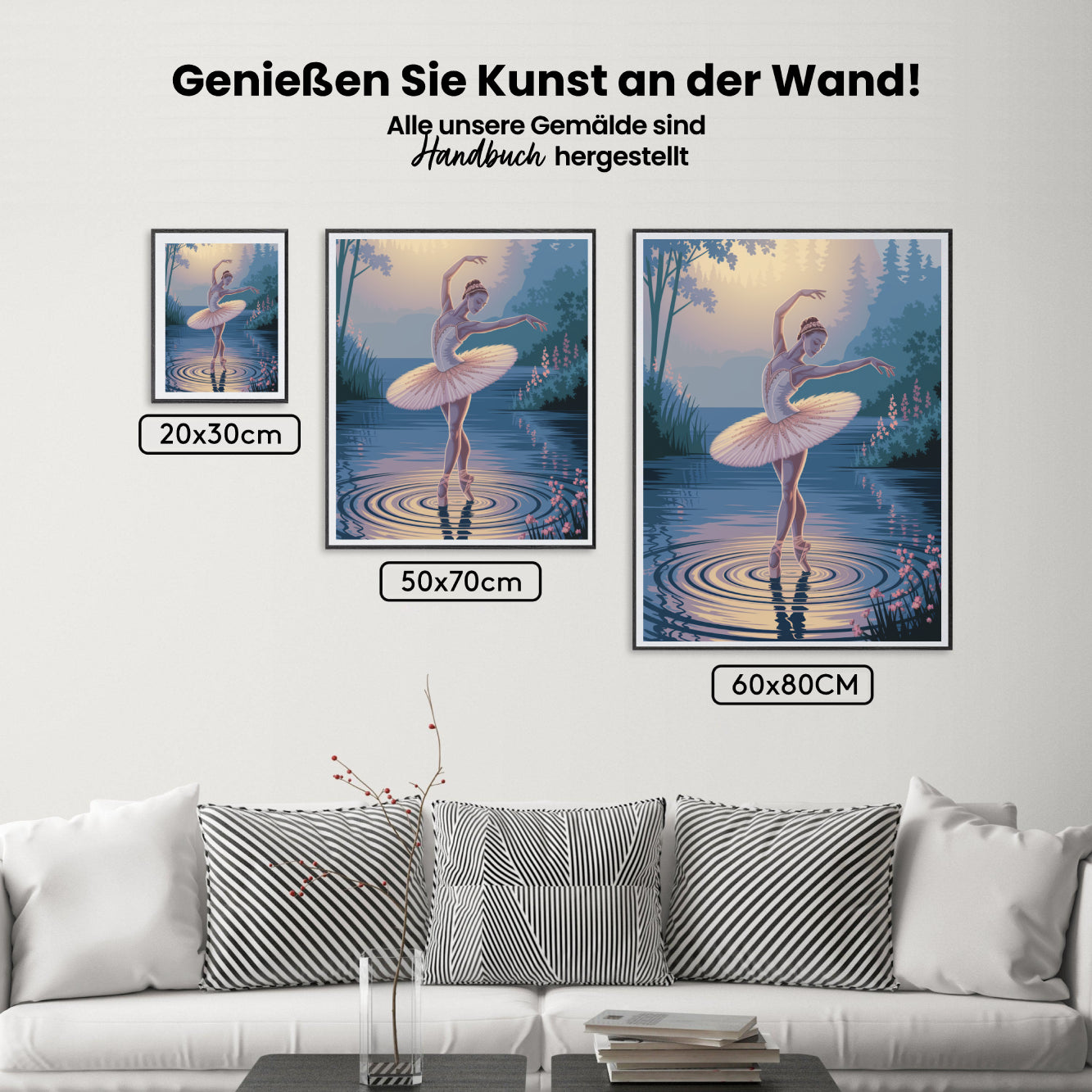 Dipingi con i numeri - Ballerina che balla sull'acqua con schizzi V3