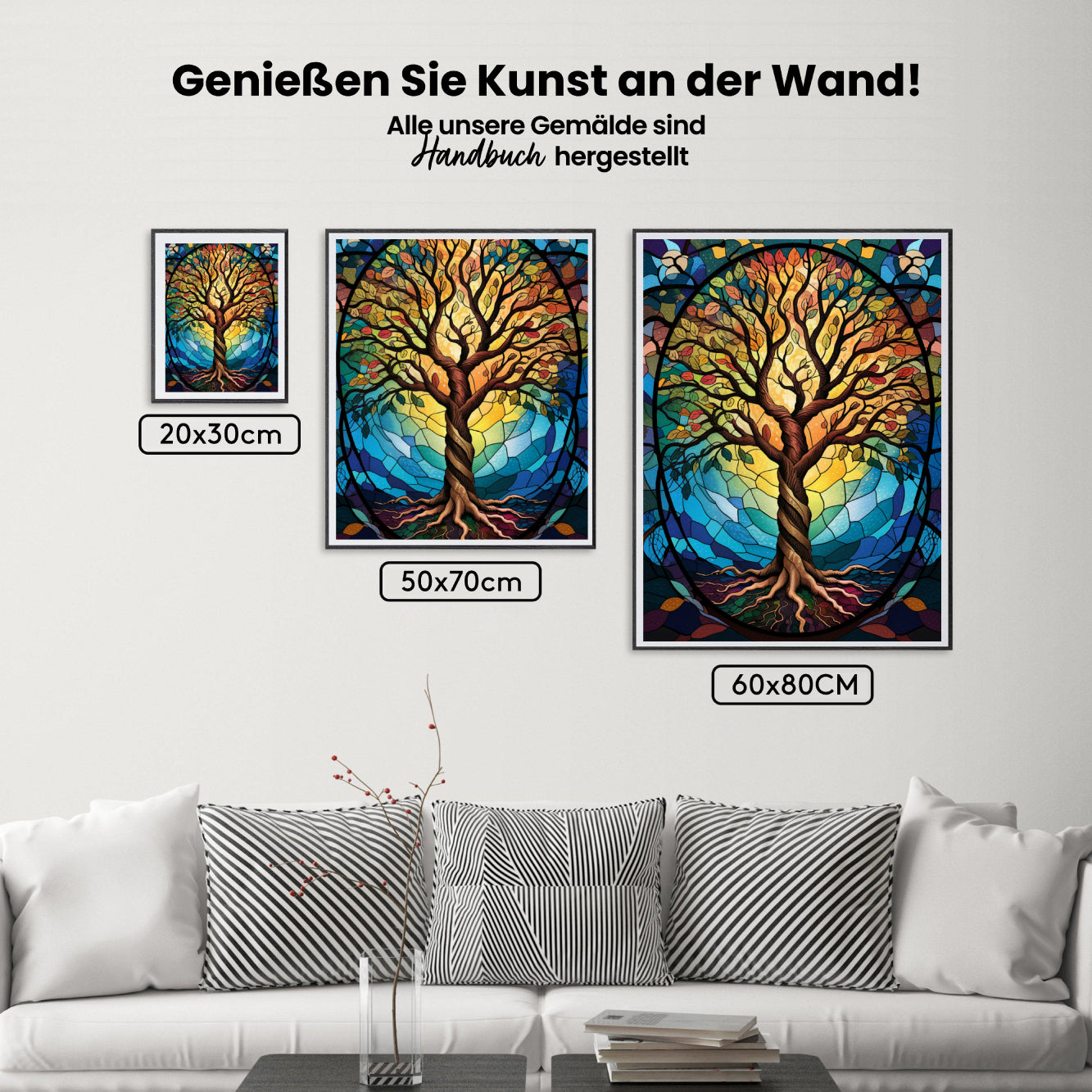 Dipingi con i numeri - Albero della vita in vetro colorato