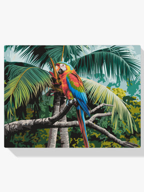 

Dipingere con i numeri - Pappagallo colorato su un ramo tropicale V2