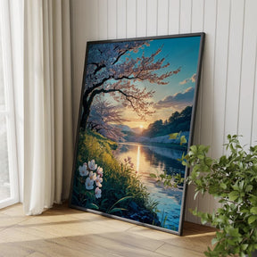 Dipingi con i numeri - Fiori di ciliegio al tramonto