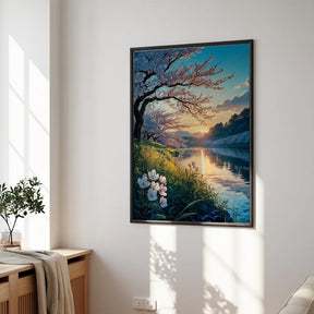 Dipingi con i numeri - Fiori di ciliegio al tramonto