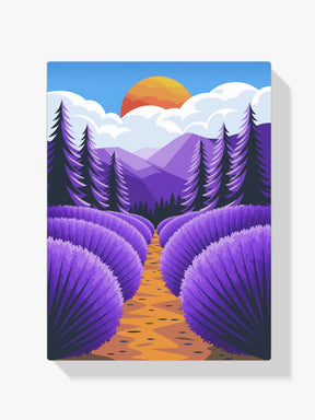 Dipingi con i numeri - Foresta di lavanda con lucciole V1
