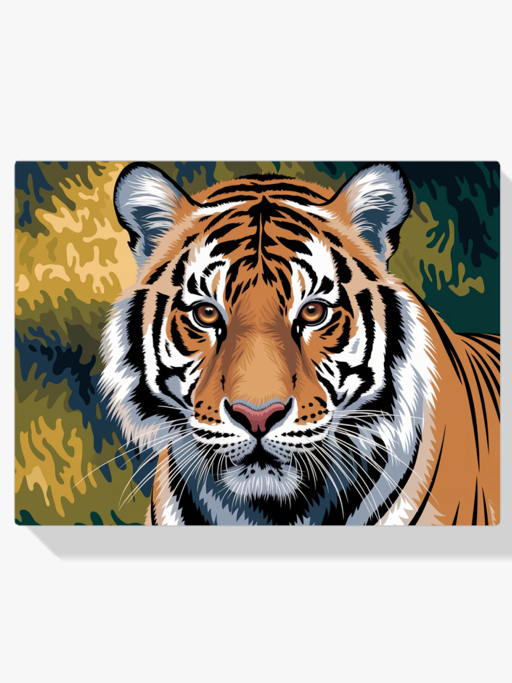 Malen nach Zahlen &#8211; Nahaufnahme des Gesichts eines Tigers mit stechenden Augen-1