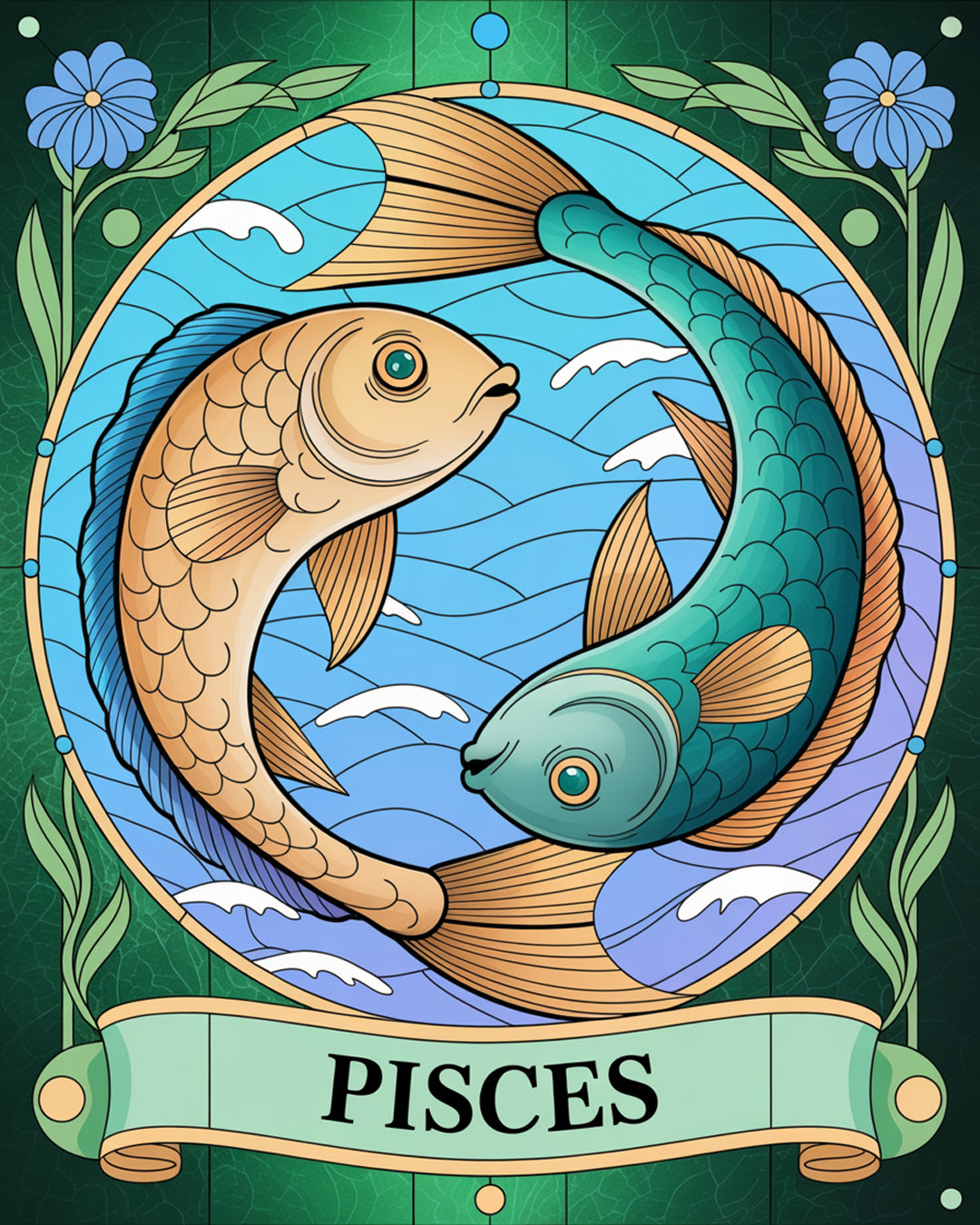 Malen nach Zahlen &#8211; Sternzeichen &#8211; Fische-5 (1)