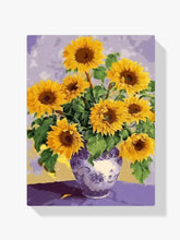 

Dipingere con i numeri - Quadri di fiori di girasoli colorati in vaso