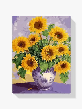 

Dipingere con i numeri - Quadri di fiori di girasoli colorati in vaso
