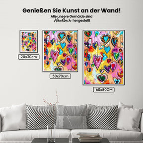Malen nach Zahlen – Kunstvolle Herzen