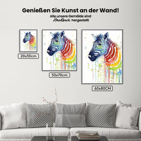 Malen nach Zahlen – Regenbogen-Zebra