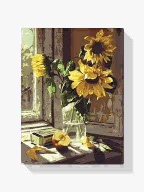 

dipingere con i numeri - girasoli in vaso
