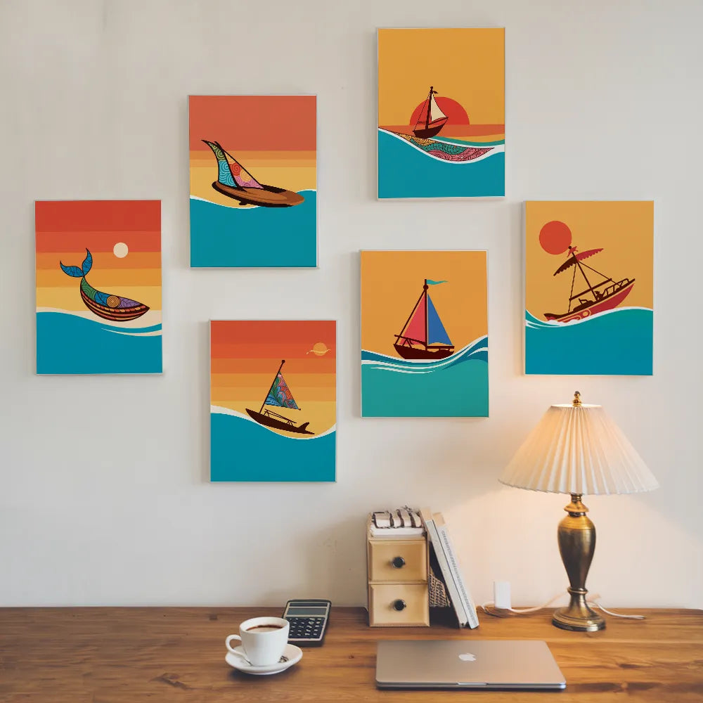 Dipingi con i numeri - 6 mini dipinti | Set Ocean Enredo