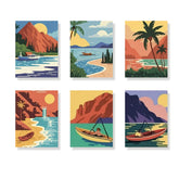 

Dipingere con i numeri - 6 Mini quadri | Set Faule Lagune