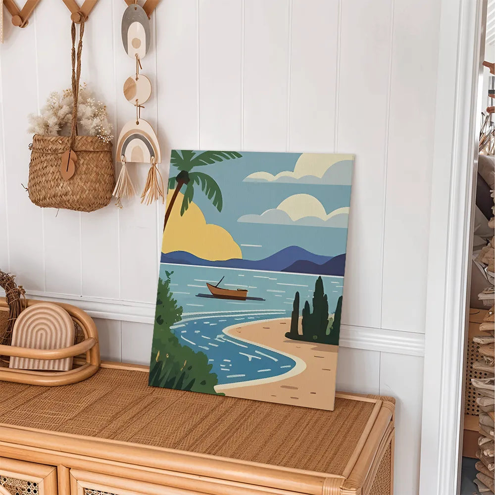 

Dipingere con i numeri - 6 Mini quadri | Set Faule Lagune