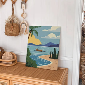 

Dipingere con i numeri - 6 Mini quadri | Set Faule Lagune