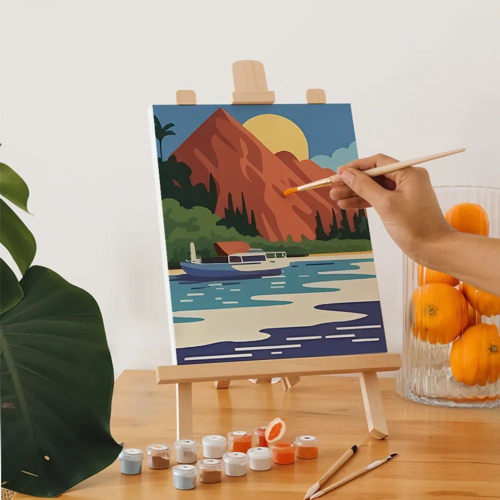 

Dipingere con i numeri - 6 Mini quadri | Set Faule Lagune