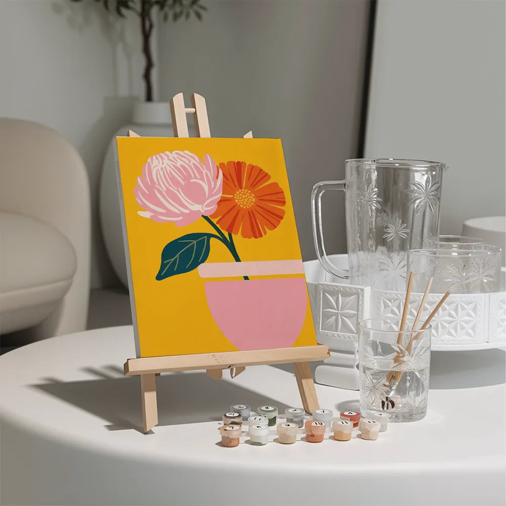 Dipingi con i numeri - 6 mini dipinti | Set Heatwave Blossom