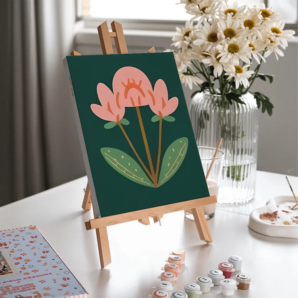 Dipingi con i numeri - 6 mini dipinti | Set di fiori di ciliegio