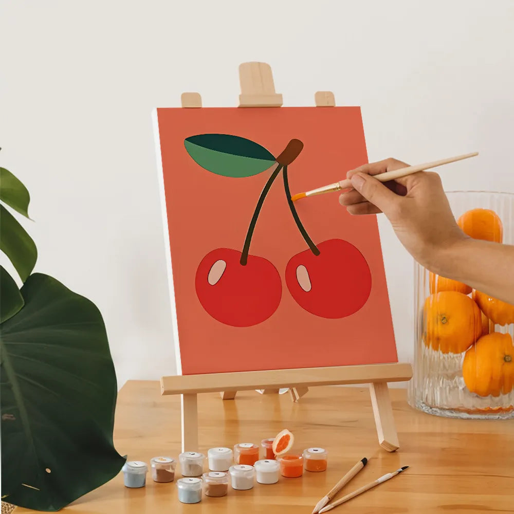 Dipingi con i numeri - 6 mini dipinti | Set di fiori di ciliegio