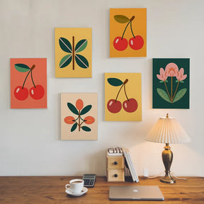 Dipingi con i numeri - 6 mini dipinti | Set di fiori di ciliegio
