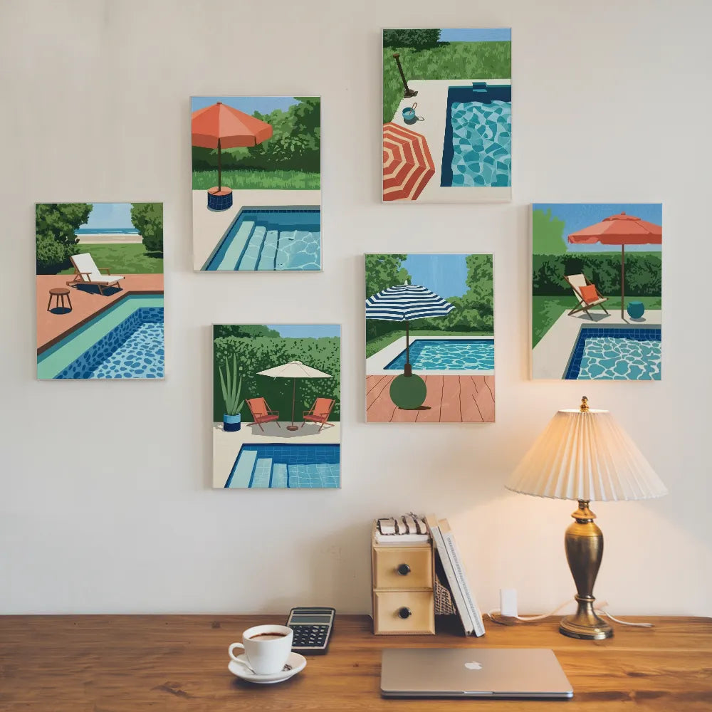 

Dipingere con i numeri - 6 Mini quadri | Set piscine Echo