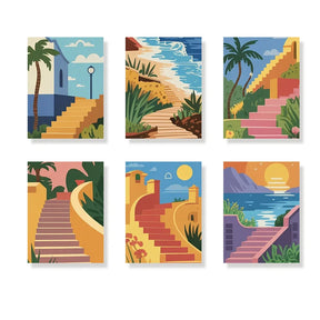 

Dipingere con i numeri - 6 Mini Quadri | Set Passi Baciati dal Sole