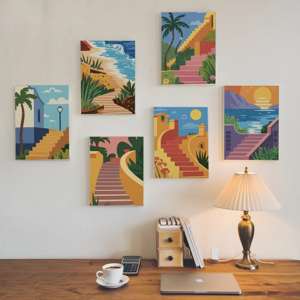 

Dipingere con i numeri - 6 Mini Quadri | Set Passi Baciati dal Sole