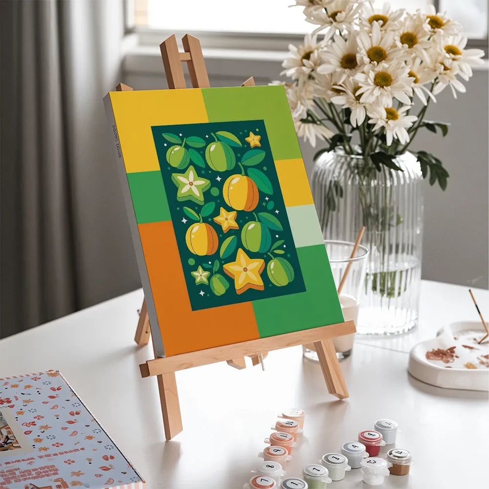 Dipingi con i numeri - 6 mini dipinti | Set Bacio di carambola