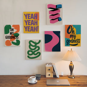 

Dipingere con i numeri - 6 quadri piccoli | Set di affermazioni astratte