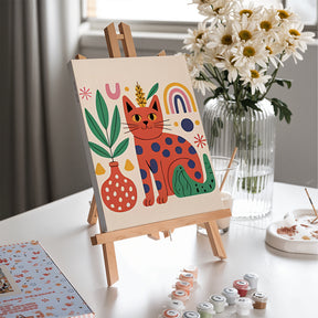 

Dipingere con i numeri - 6 Quadri Mini | Set di tratti astratti gatti