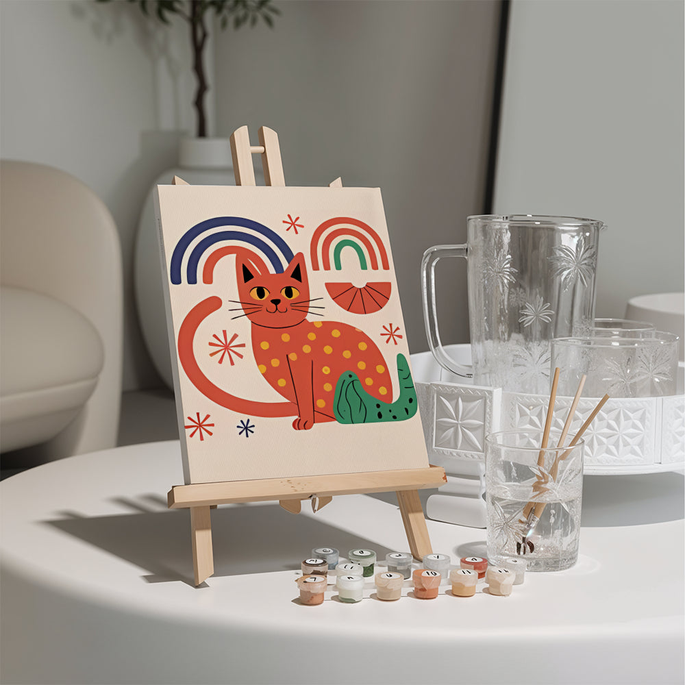 

Dipingere con i numeri - 6 Quadri Mini | Set di tratti astratti gatti